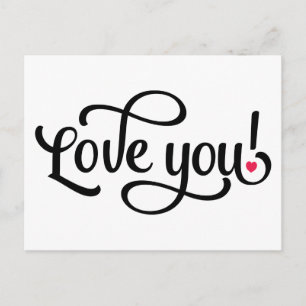 Postal Te Amo Rojo y Blanco - Compromiso de Boda