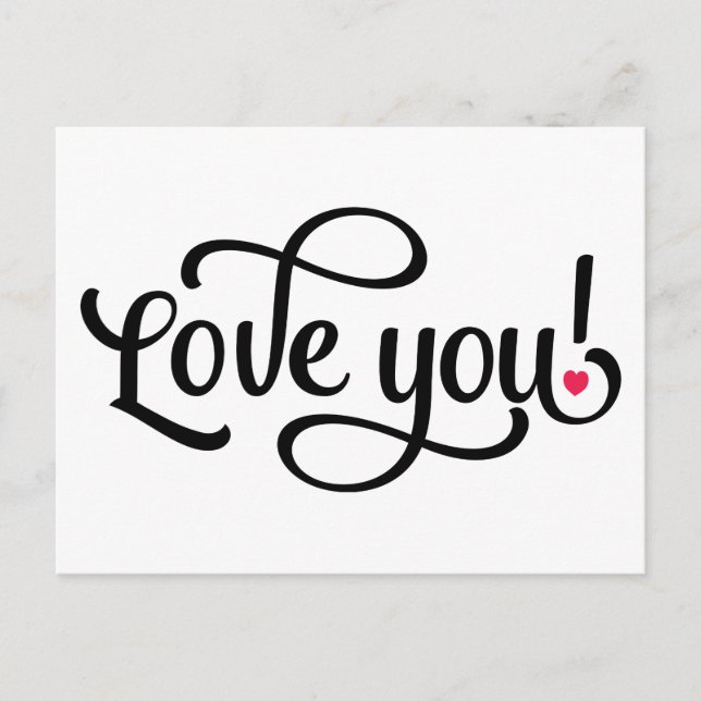 Postal Te Amo Rojo y Blanco - Compromiso de Boda (Anverso)
