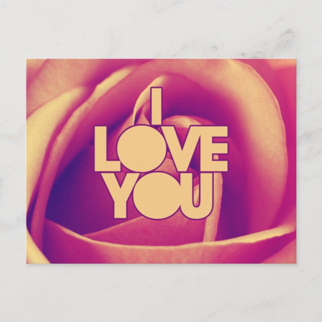 Postal Te Amo Rosa (Anverso)
