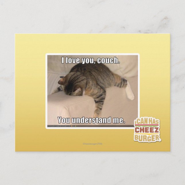 Postal Te amo, sofá (Anverso)
