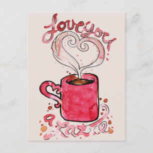 Postal Te amo un latte