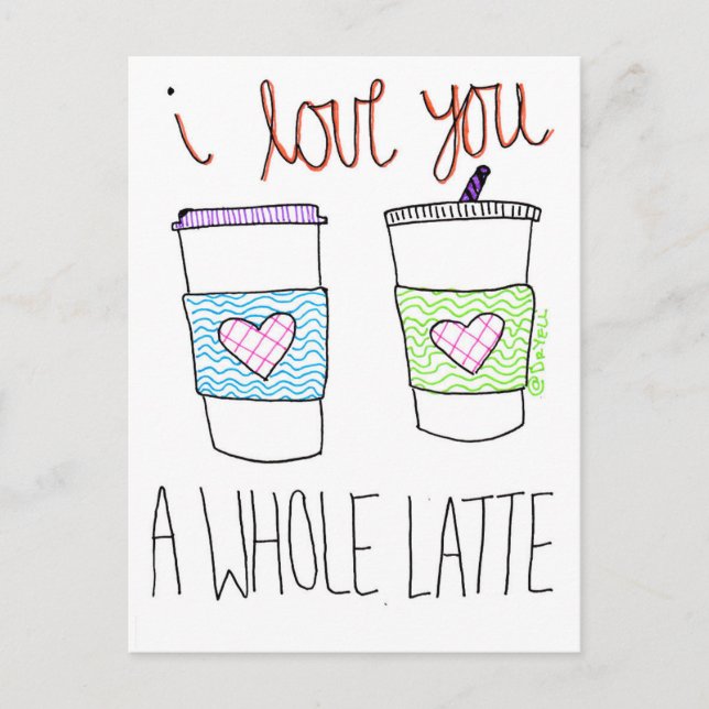 Postal Te Amo Un Latte Entero (Anverso)