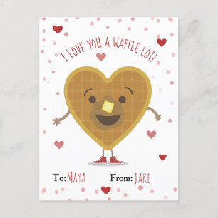 Postal Te Amo Un Waffle Lot Heart Kids Valentine