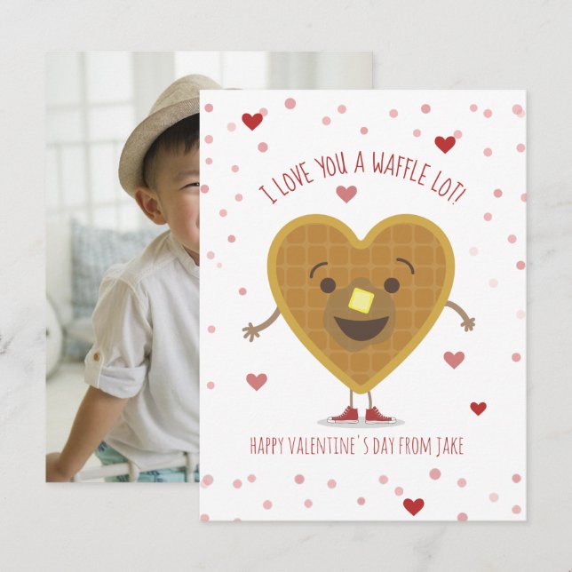 Postal Te Amo Una Foto De San Valentín De Waffle Lot Hear (Anverso / Reverso)