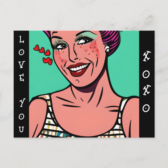 Postal Te amo xoxo te falta (Anverso)