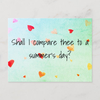 Postal ¿Te comparo con un día de verano? Sonnet 18