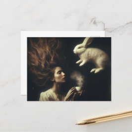 Postal Té con el conejo