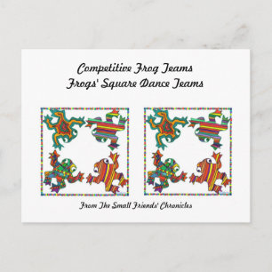Postal Té de baile cuadrado de ranas