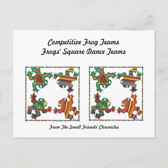 Postal Té de baile cuadrado de ranas (Anverso)