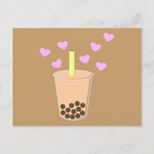 Postal Té de burbuja de amor