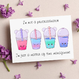 Postal Té de burbuja de Kawaii