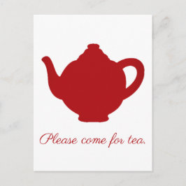 Postal Té de tetera roja moderna