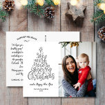 Postal Te deseamos un feliz gozo de Navidad Festividad fo<br><div class="desc">Se propaga la alegría de las vacaciones con esta linda postal que incluye arte de tipografía que dice "te deseamos una feliz navidad" junto a tu foto. El reverso muestra los saludos, nombres y notas de su personalizado (o borrar para dejar espacio para una nota manuscrita). Añade también la dirección...</div>