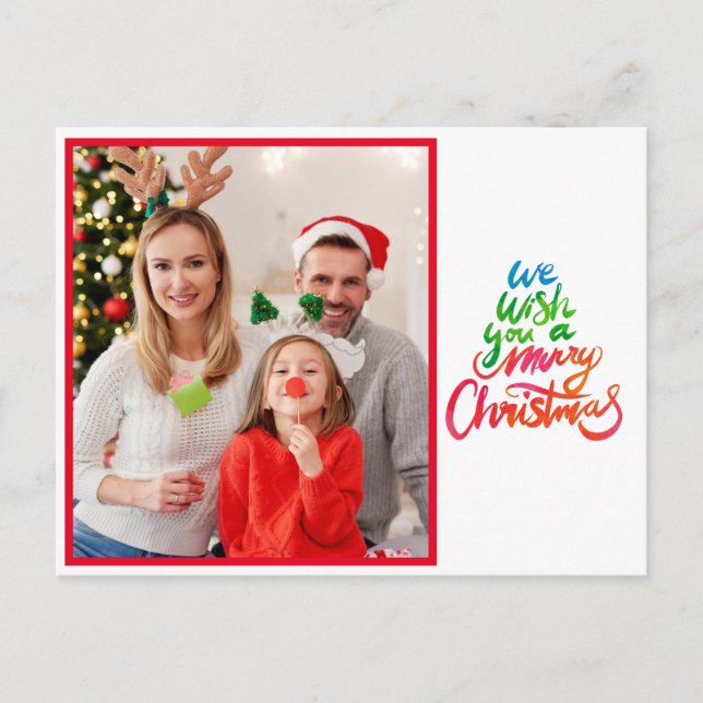 Postal Te deseamos un guión de fotos navideñas (Anverso)