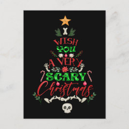 Postal Te deseo un esqueleto de árbol de Navidad muy ater