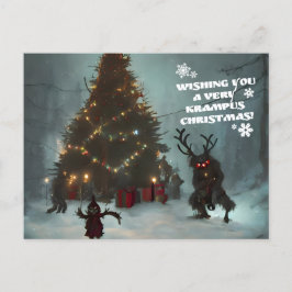 Postal Te deseo un Navidad muy Krampus