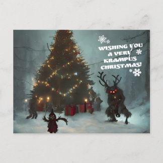 Postal Te deseo un Navidad muy Krampus