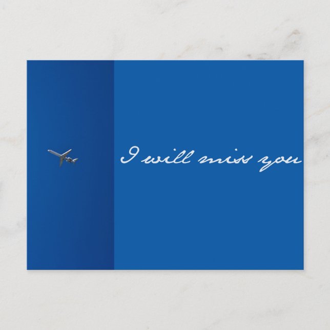 Postal ¡Te echaré de menos! (Anverso)