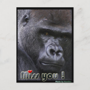 Postal Te echo de menos Gorilla