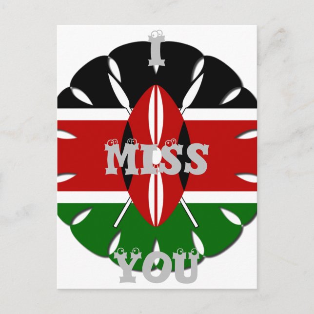 Postal Te echo de menos Kenya Postcard (Anverso)