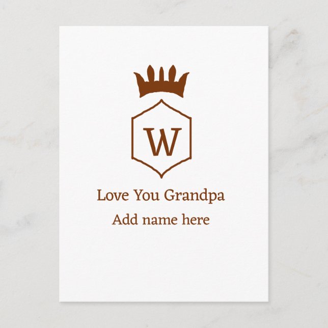 Postal Te encanta que la corona de tu abuelo añada detall (Anverso)