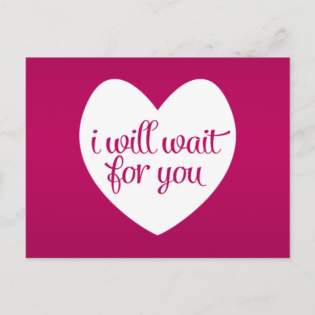 Postal Te Esperaré Corazón Rosa (Anverso)
