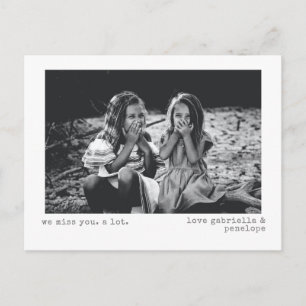 Postal Te Extrañamos Foto Personalizada Minimalista Moder