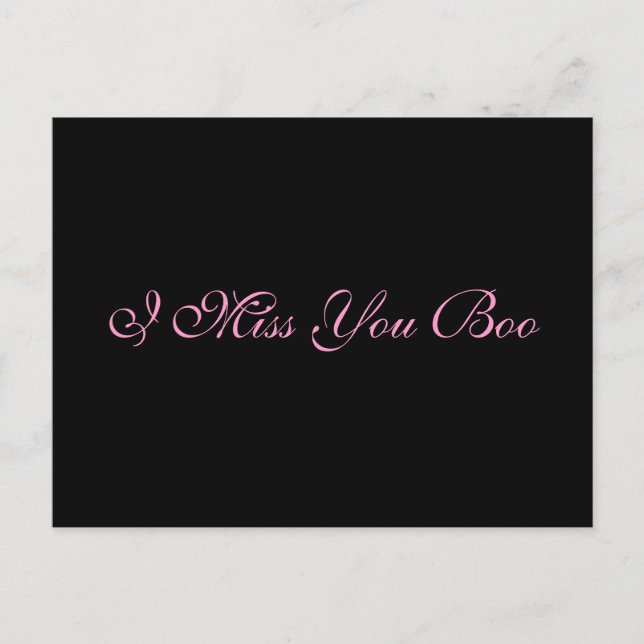 Postal "Te Extraño Boo" (Anverso)