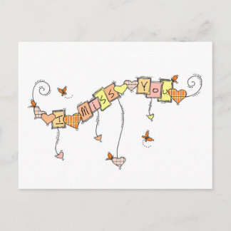 Postal Te Extraño Doodles