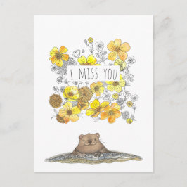 Postal Te Extraño Floral