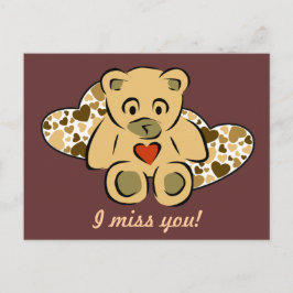 Postal "¡Te extraño!" Osito de peluche
