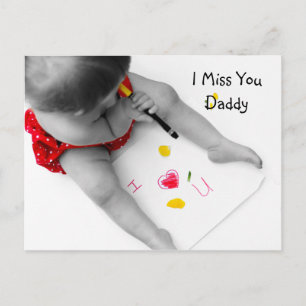 Postal Te Extraño Papi Te Amo Papá Con El Corazón Rojo