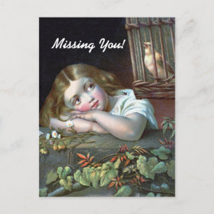 Postal Te extraño Vintage