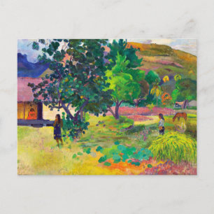 Postal Te Fare, La Casa arte de paisaje por Paul Gauguin