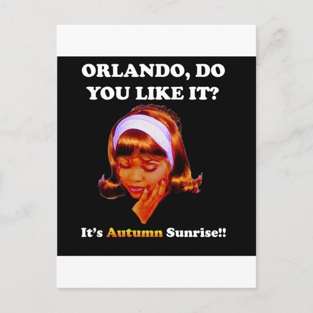 Postal ¿Te Gusta Orlando? Es el amanecer del otoño (Anverso)