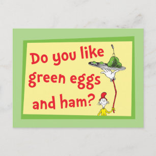 Postal ¿Te gustan los huevos verdes con jamón?