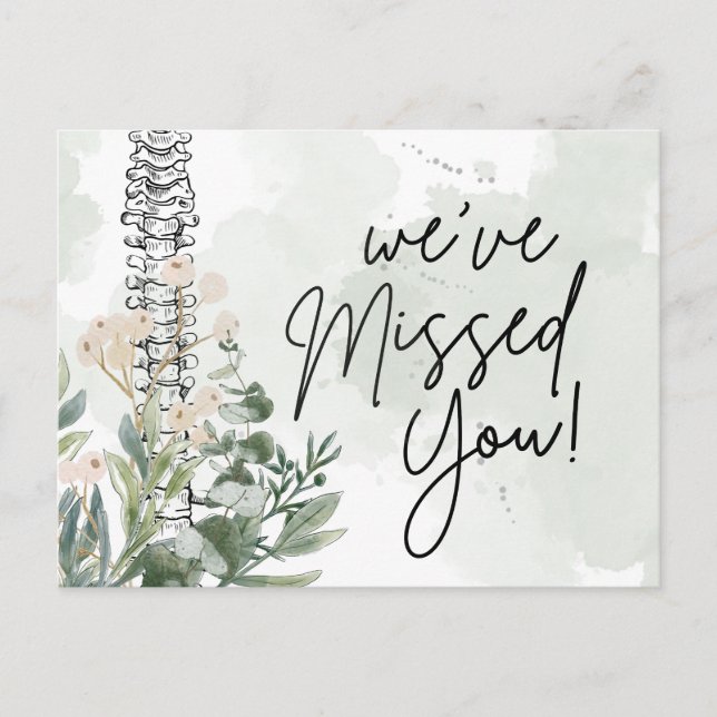 Postal Te hemos extrañado, Chiropractic Recall Postcard (Anverso)