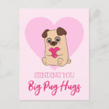 Te mandan grandes abrazos de pug | Gracioso Rosa