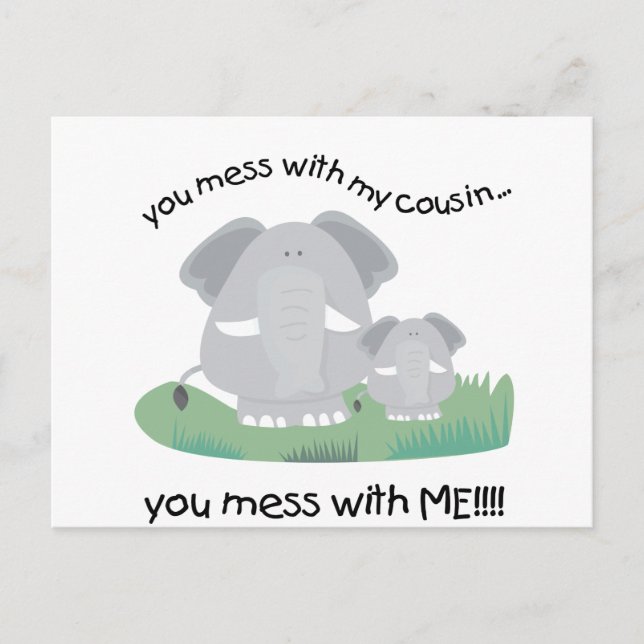 Postal Te metes con mi primo, te metes conmigo (Anverso)