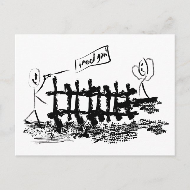 Postal ¡Te necesito! (Anverso)