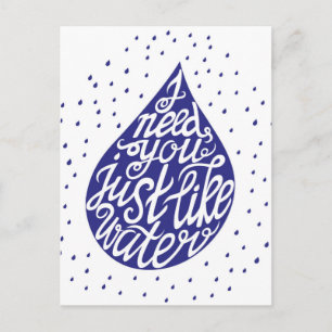Postal Te Necesito Como Agua
