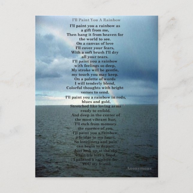Postal Te pintaré un arcoiris (Anverso)