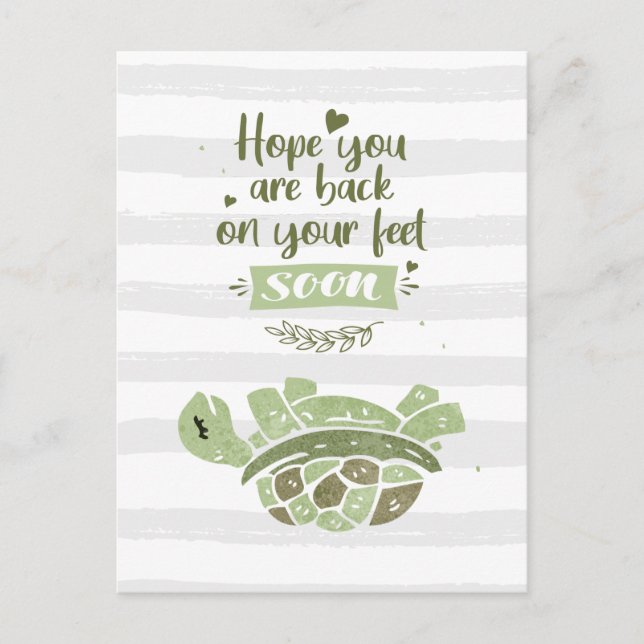 Postal Te pondrás bien pronto, espero que estés de vuelta (Anverso)