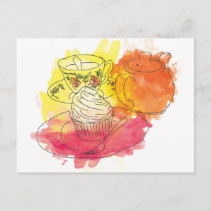 Postal Té por la tarde británico