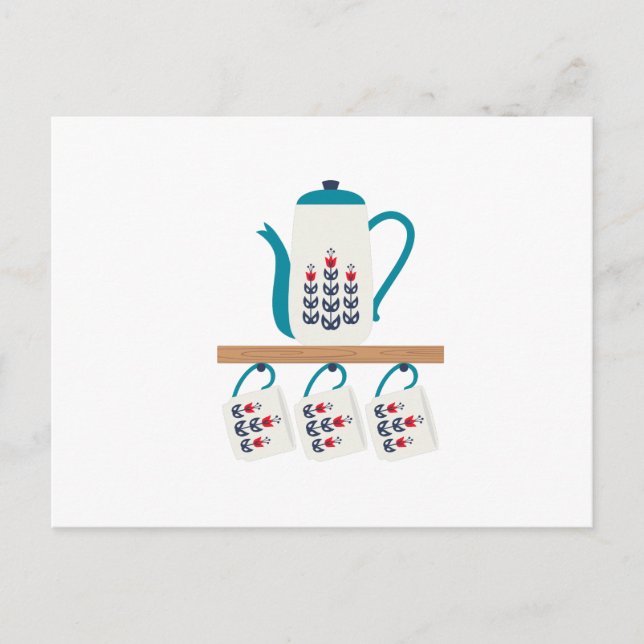 Postal Té Pot de arte popular (Anverso)