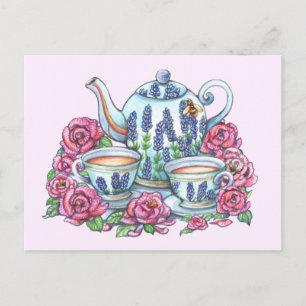 Postal Té Pot y Rosas