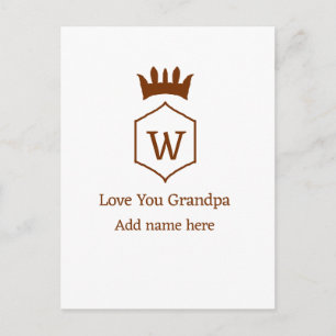 Postal Te quiero abuelo corona agregar nombre detalles ma
