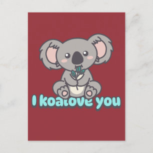 Postal Te quiero con el juego de palabras de Koala