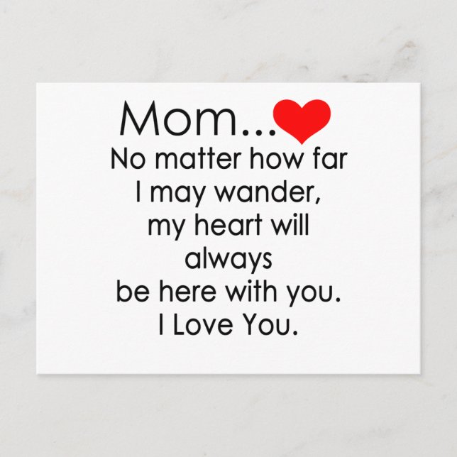 Postal te quiero mamá (Anverso)