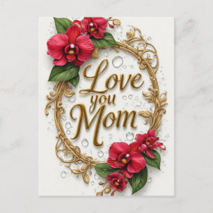 Postal Te Quiero Mamá Marco Floral Día de la Madre